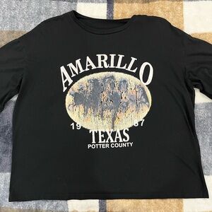 Black Amarillo Texas Graphic Oversized Tee